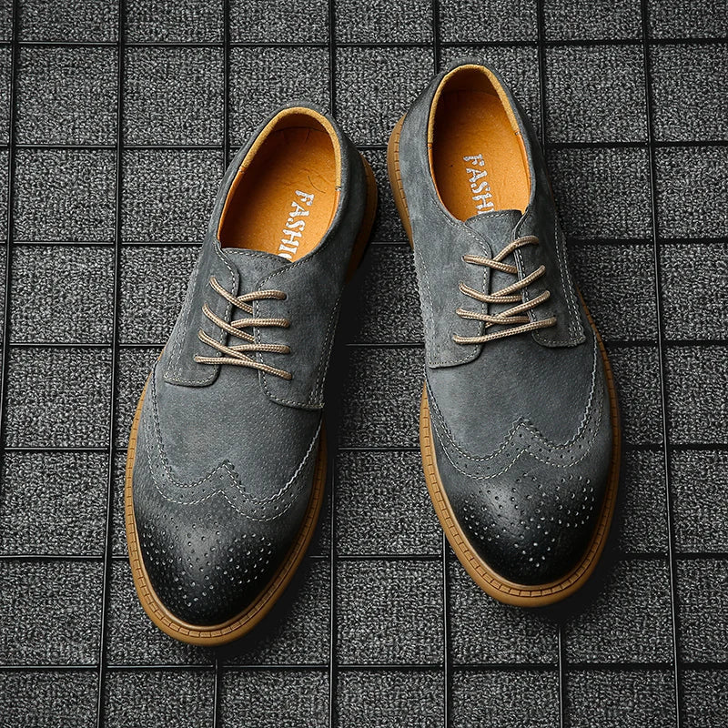 Men's Suede Wingtip Brogues – Smart-Casual Dress Shoes – view 12