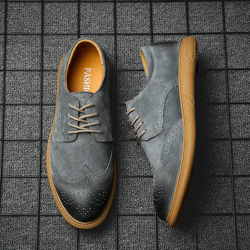 Men's Suede Wingtip Brogues – Smart-Casual Dress Shoes – view 11