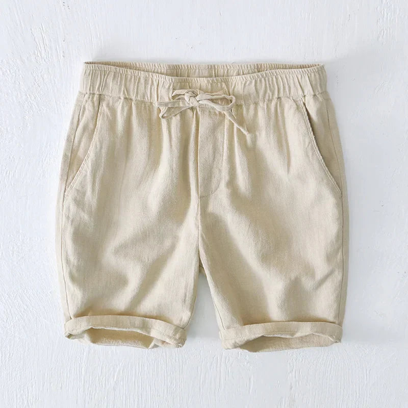 Men's Linen Blend Shorts – Relaxed Drawstring Summer Shorts – view 10