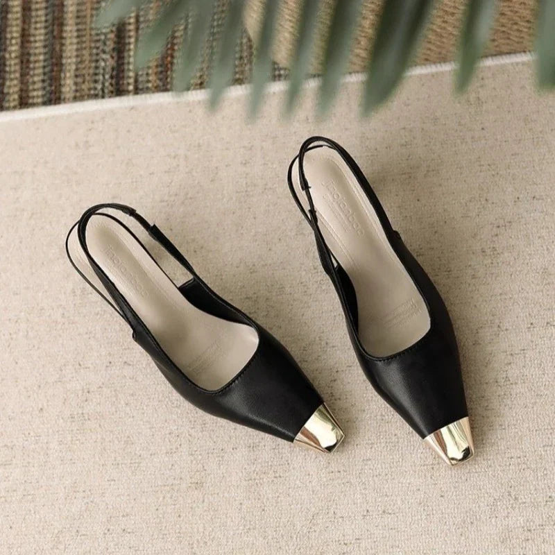 Women's Pointed Toe Slingback Heels - Effortless Everyday Polished