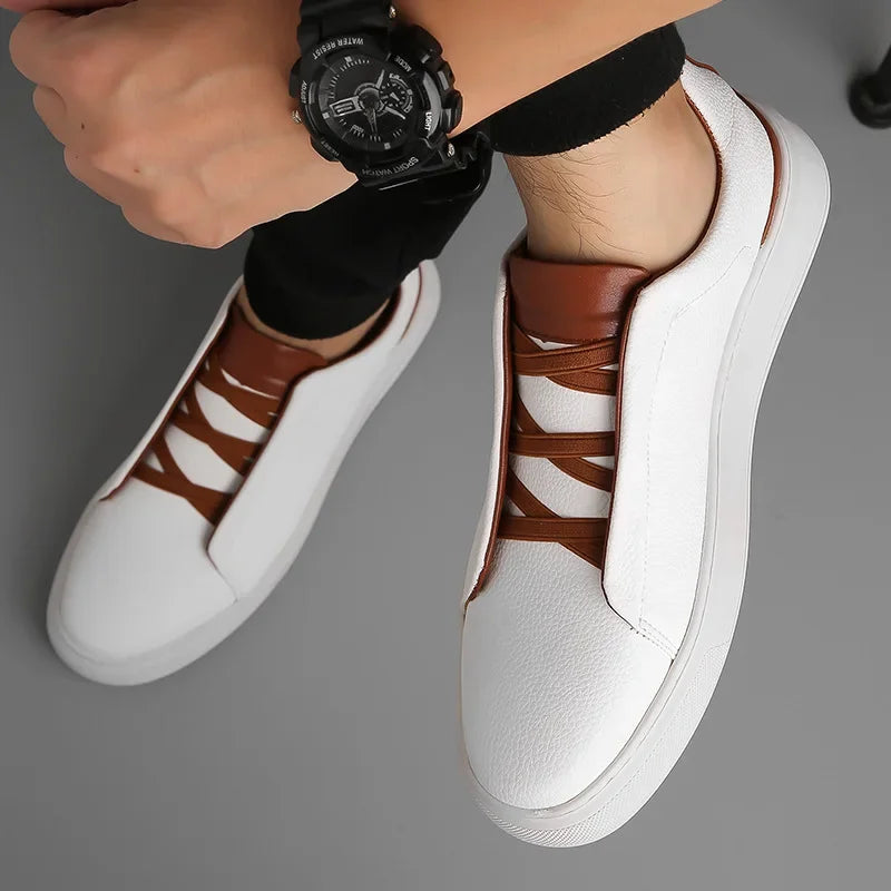 Men's Leather Trainers – Cushioned Low-Profile Everyday Shoes – view 5