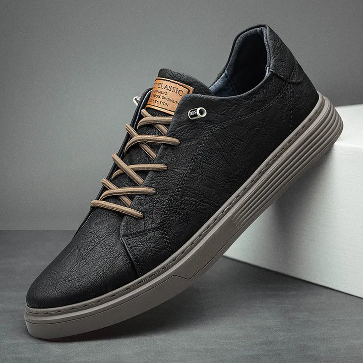 Men's Leather Low-Top Trainers – Cushioned Everyday Comfort