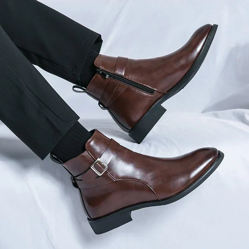 Men's Leather Chelsea Boots – Smart Casual Zip Ankle Boots – view 8