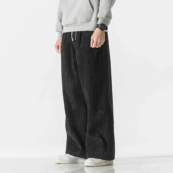 Men's Corduroy Trousers – Kyoto Relaxed Straight-Leg Minimalist – view 4