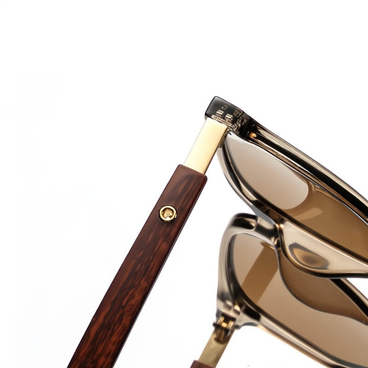 Men's Polarised Wood Sunglasses – Barcelona Statement Frames – view 2