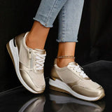 Women's Metallic Orthopedic Platform Sneakers - Cloud-Cushioned