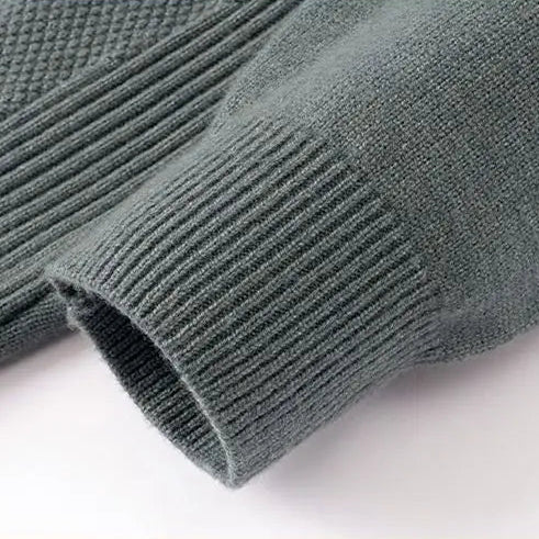 Men's Jacquard Knit Jumper – Textured Mock Neck Sweater – view 8