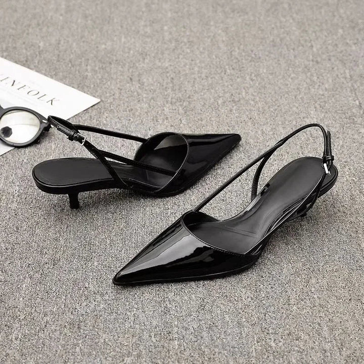Women's Slingback Low Heels - Polished Comfort for Day to Night