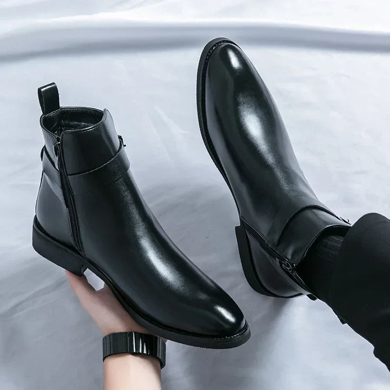 Men's Leather Chelsea Boots – Smart Casual Zip Ankle Boots