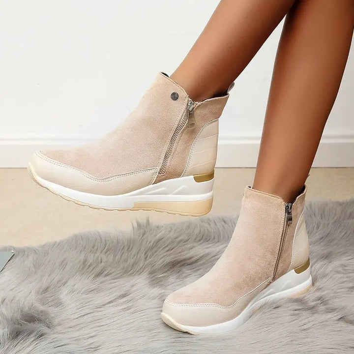 Women's Textured Wedge Boots – Side-Zip Comfort for All Day – view 5