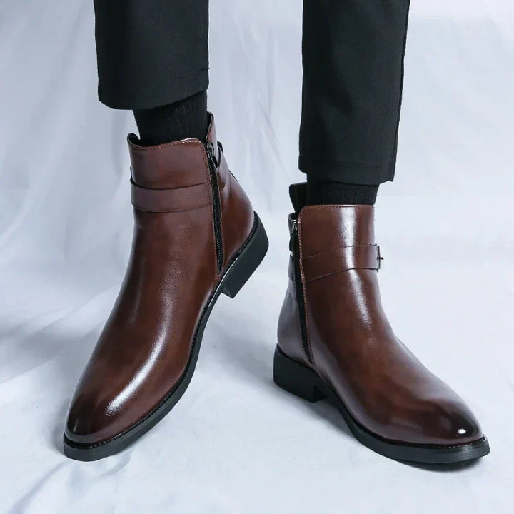 Men's Leather Chelsea Boots – Smart Casual Zip Ankle Boots – view 6