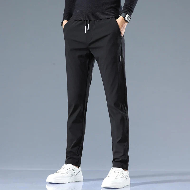 Men's Cotton Tailored Trousers – Straight-Leg Smart Casual – view 3