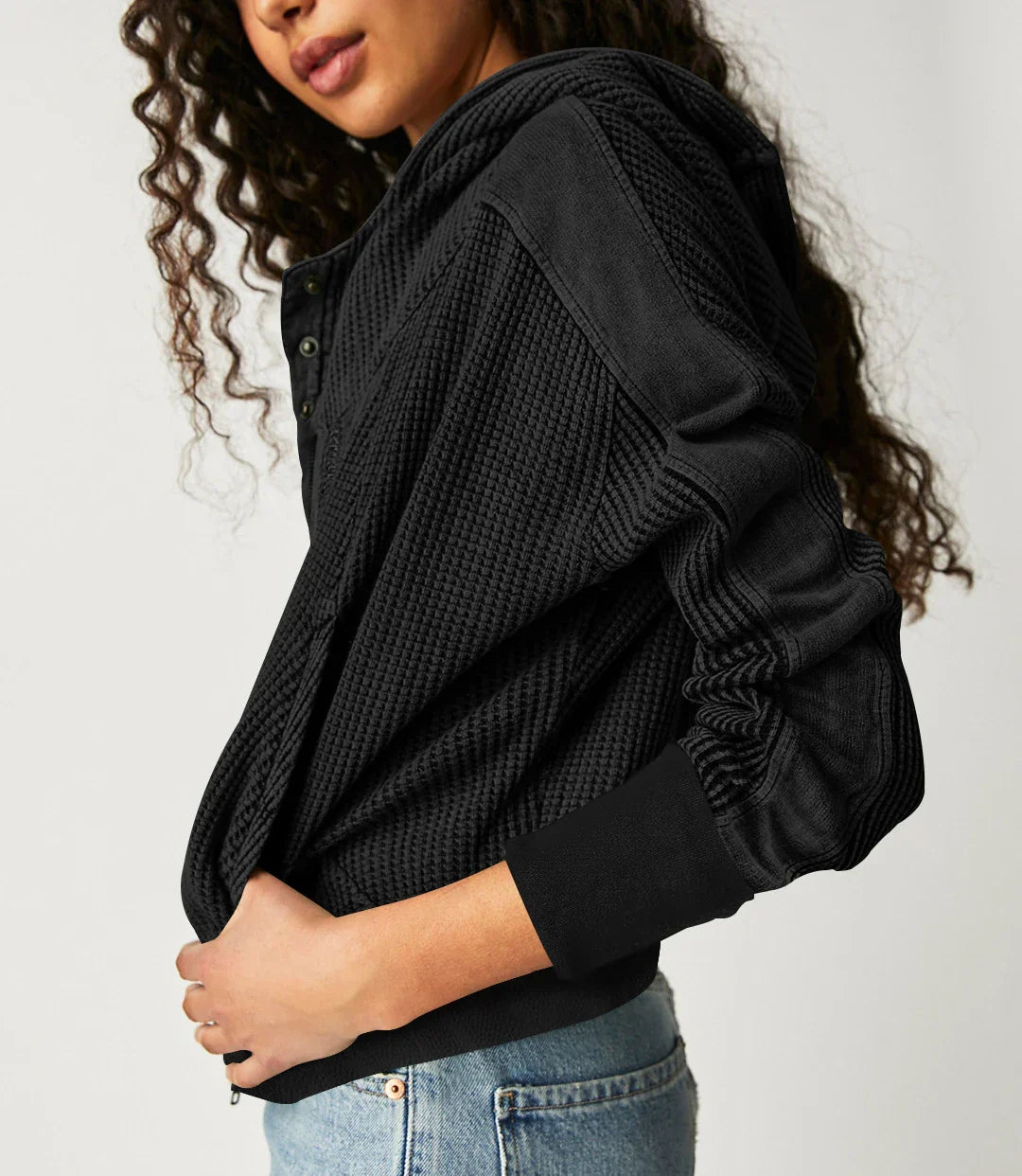 Women's Cropped Cotton Blend Hoodie – Soft Casual Layering