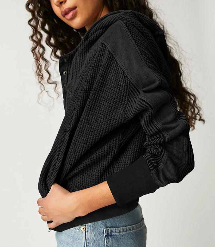 Women's Cropped Cotton Blend Hoodie – Soft Casual Layering