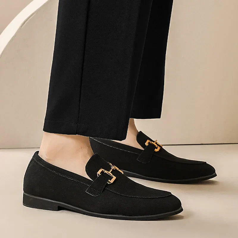 Men's Suede Loafers – Cushioned Slip-On Shoes for Work