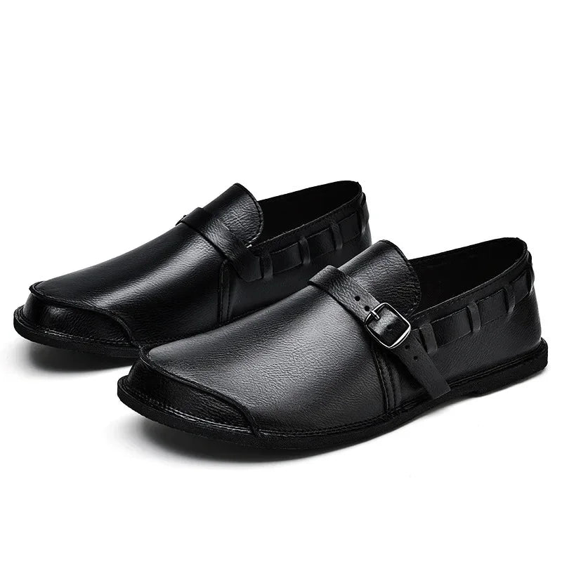 Massimo Men's Burnished Leather Monk Strap Loafers – Smart Shoes – view 8