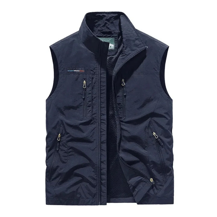 Men's Multi-Pocket Utility Gilet – Lightweight Nylon Vest – view 3