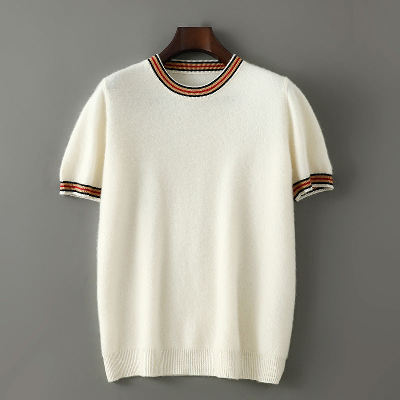 Men's Merino Wool T-Shirt – Breathable Tipped-Collar Tee – view 2