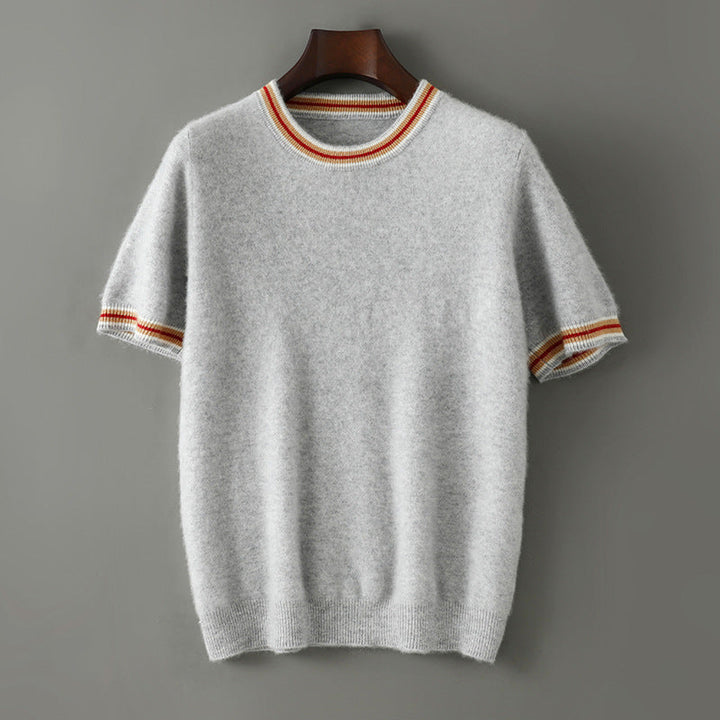 Men's Merino Wool T-Shirt – Breathable Tipped-Collar Tee