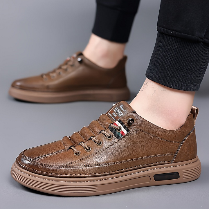 Men's Leather Trainers – Air-Cushioned Everyday Casual Shoes – view 3