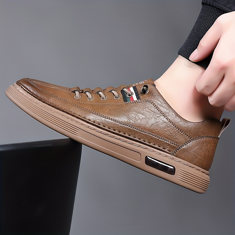 Men's Leather Trainers – Air-Cushioned Everyday Casual Shoes – view 4