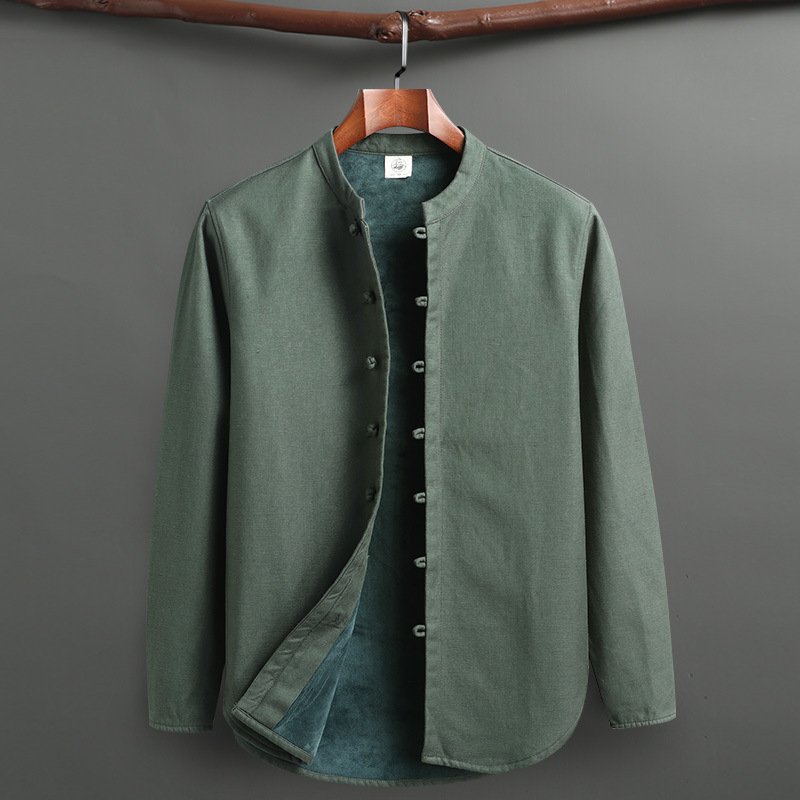 Men's Linen Lounge Set – Mandarin Collar Two-Piece Summer Co-ord – view 10