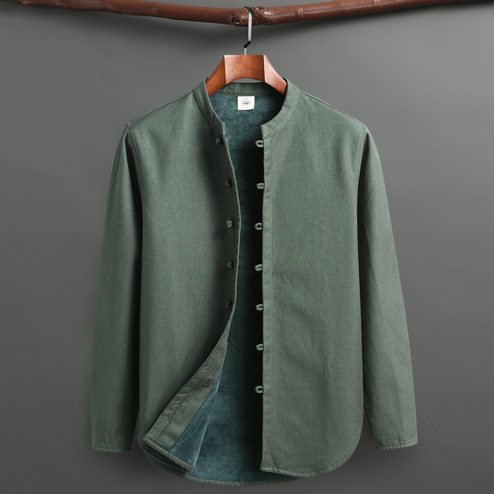 Men's Linen Lounge Set – Mandarin Collar Two-Piece Summer Co-ord – view 10