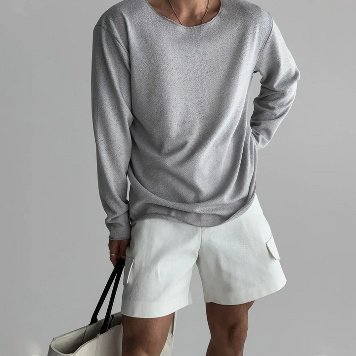 Men's Textured Knit Jumper – Relaxed Drop-Shoulder Layer – view 3
