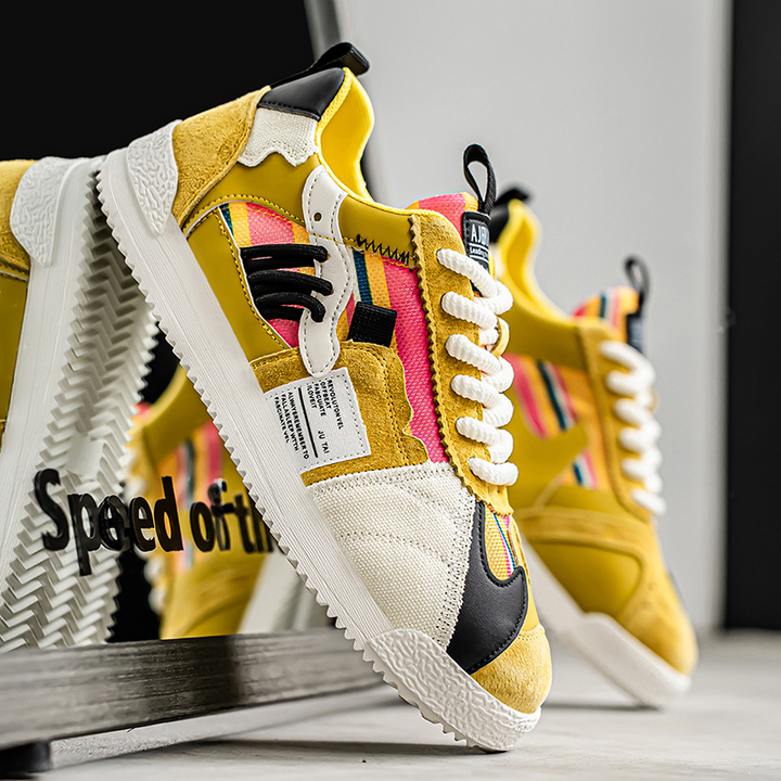 Men's Retro Sneakers – Colour-Block Suede Trainers – view 11