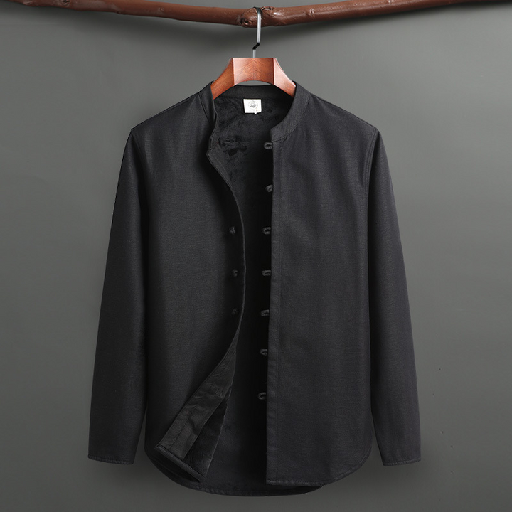 Men's Linen Lounge Set – Mandarin Collar Two-Piece Summer Co-ord – view 6