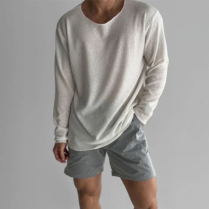 Men's Textured Knit Jumper – Relaxed Drop-Shoulder Layer – view 4
