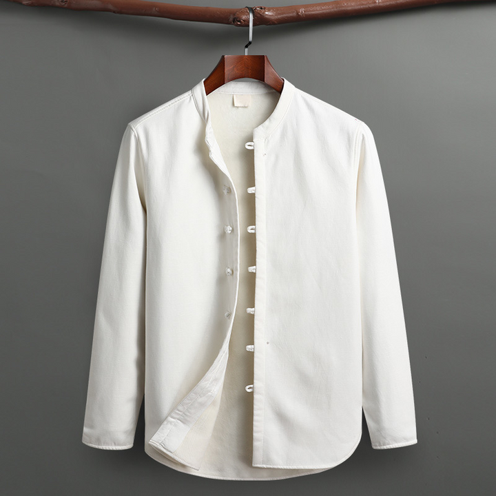 Men's Linen Lounge Set – Mandarin Collar Two-Piece Summer Co-ord – view 4