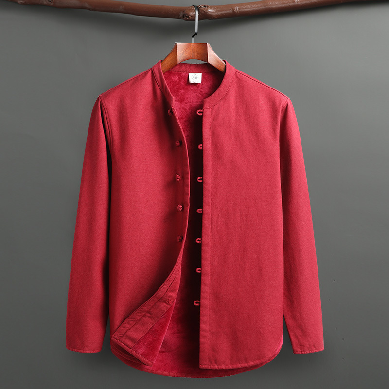 Men's Linen Lounge Set – Mandarin Collar Two-Piece Summer Co-ord – view 8