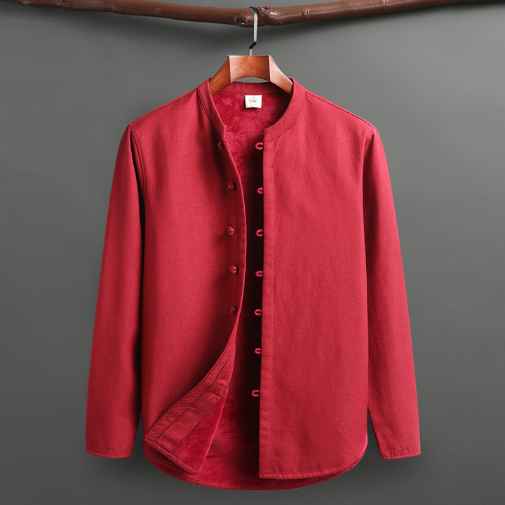 Men's Linen Lounge Set – Mandarin Collar Two-Piece Summer Co-ord – view 8