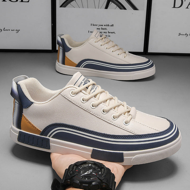 Men's Vegan Leather Trainers – Cushioned Retro Panel Design – view 8