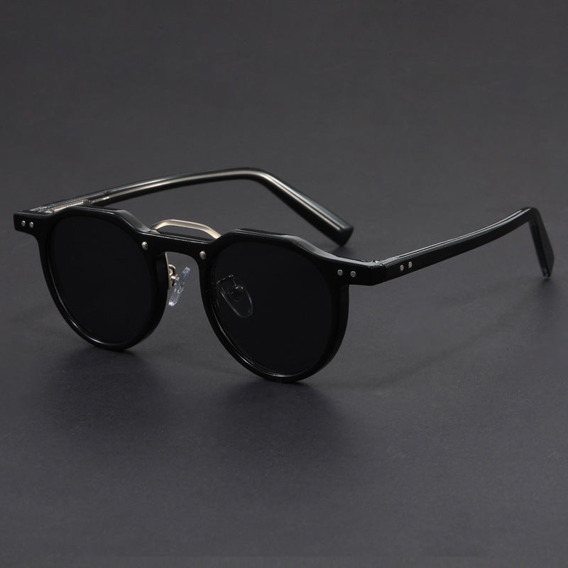 Unisex UV400 Sunglasses – Zenith Lightweight Retro Frames – Marble Red