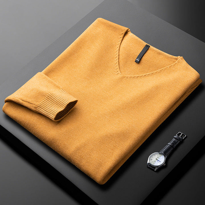 Men's Cashmere-Blend V-Neck Jumper – Layering Knitwear – view 3