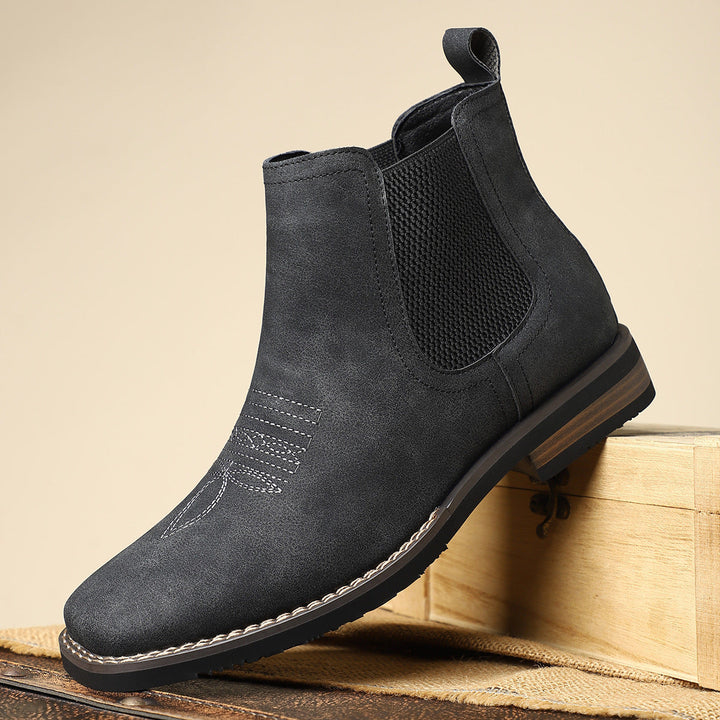 Men's Leather Chelsea Boots – Western Stitch – Stacked Sole – view 2