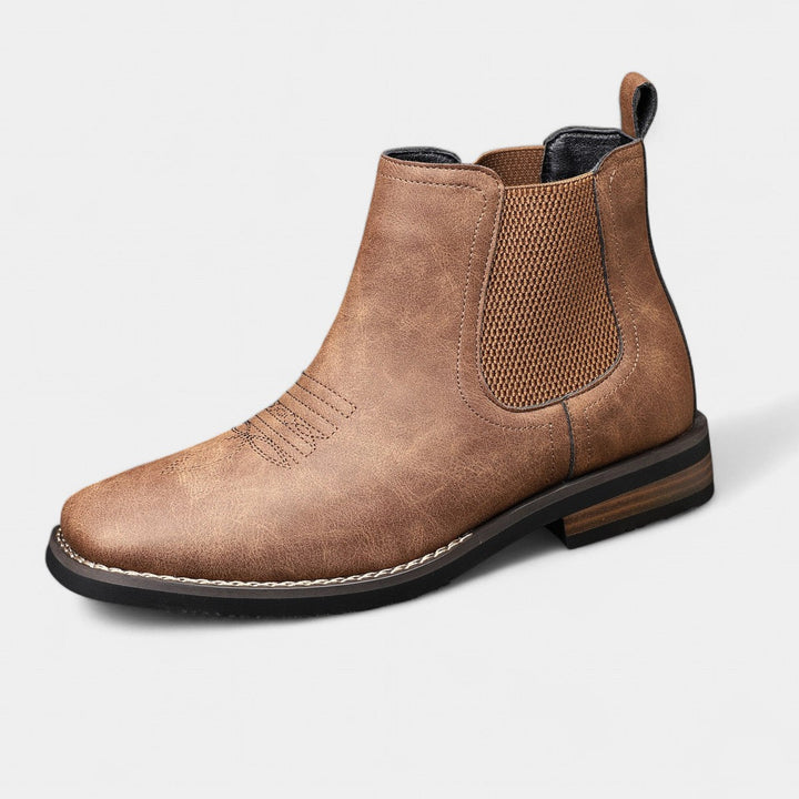 Men's Leather Chelsea Boots – Western Stitch – Stacked Sole