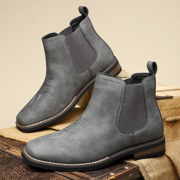 Men's Leather Chelsea Boots – Western Stitch – Stacked Sole – view 4