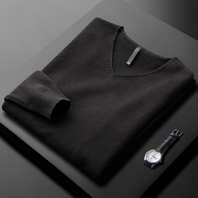 Men's Cashmere-Blend V-Neck Jumper – Layering Knitwear – view 5