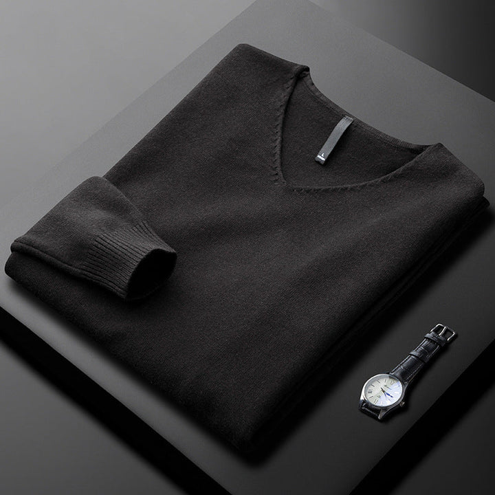 Men's Cashmere-Blend V-Neck Jumper – Layering Knitwear – view 5