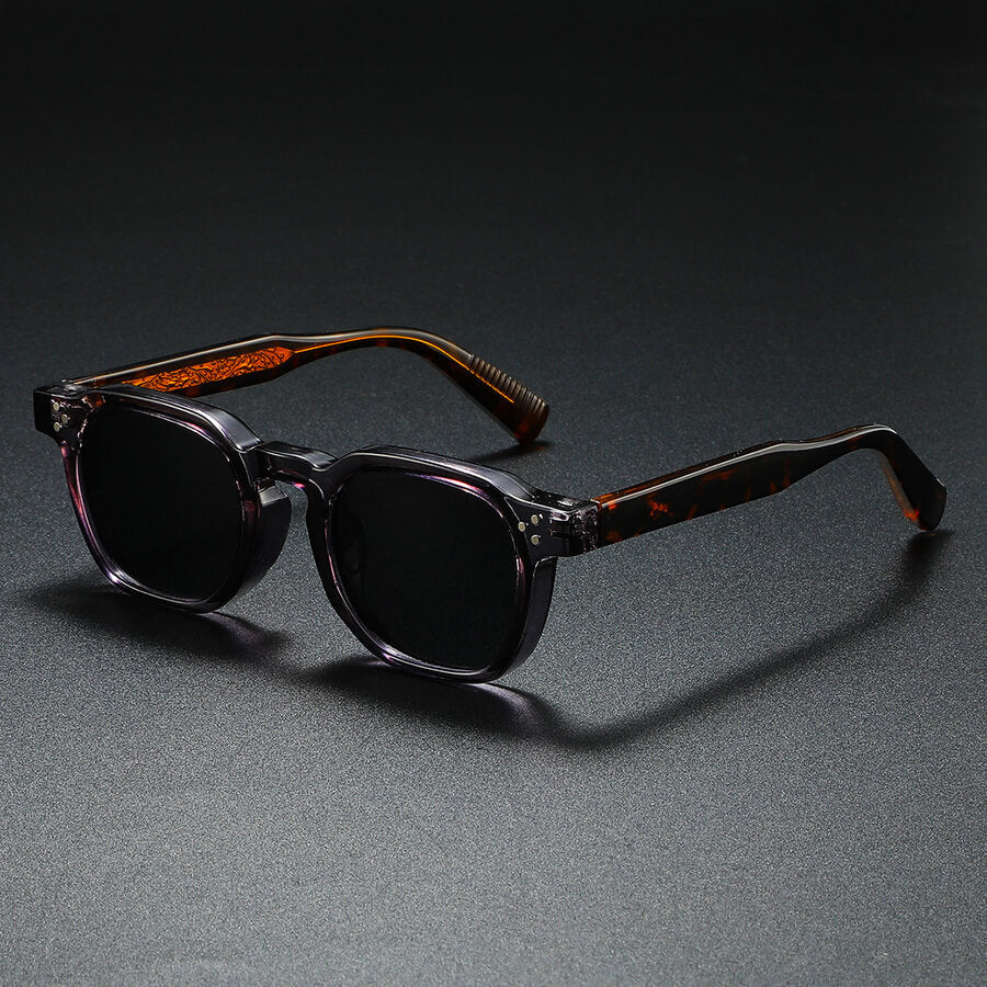 Men's Retro Acetate Sunglasses – Polarised UV400 Lenses – view 4