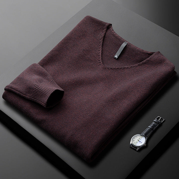 Men's Cashmere-Blend V-Neck Jumper – Layering Knitwear – view 6