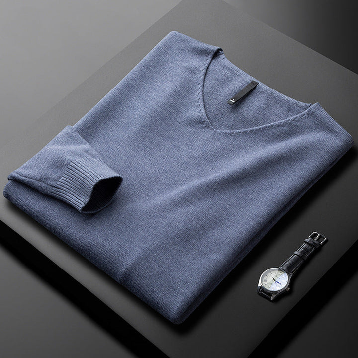 Men's Cashmere-Blend V-Neck Jumper – Layering Knitwear – view 4