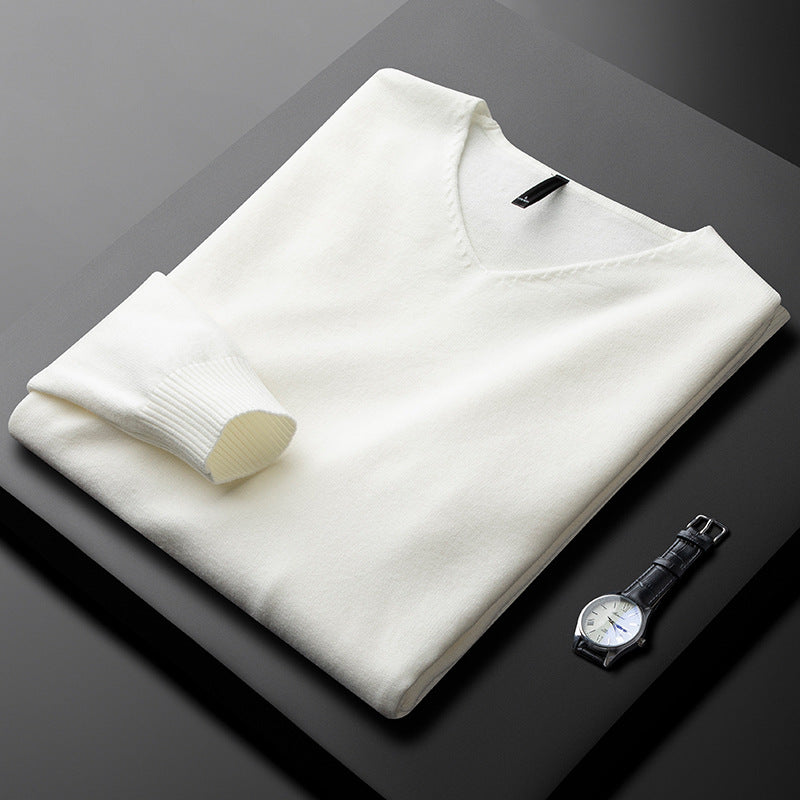 Men's Cashmere-Blend V-Neck Jumper – Layering Knitwear – view 7
