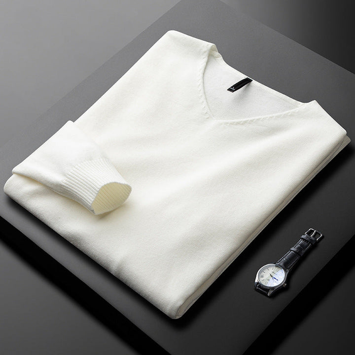 Men's Cashmere-Blend V-Neck Jumper – Layering Knitwear – view 7