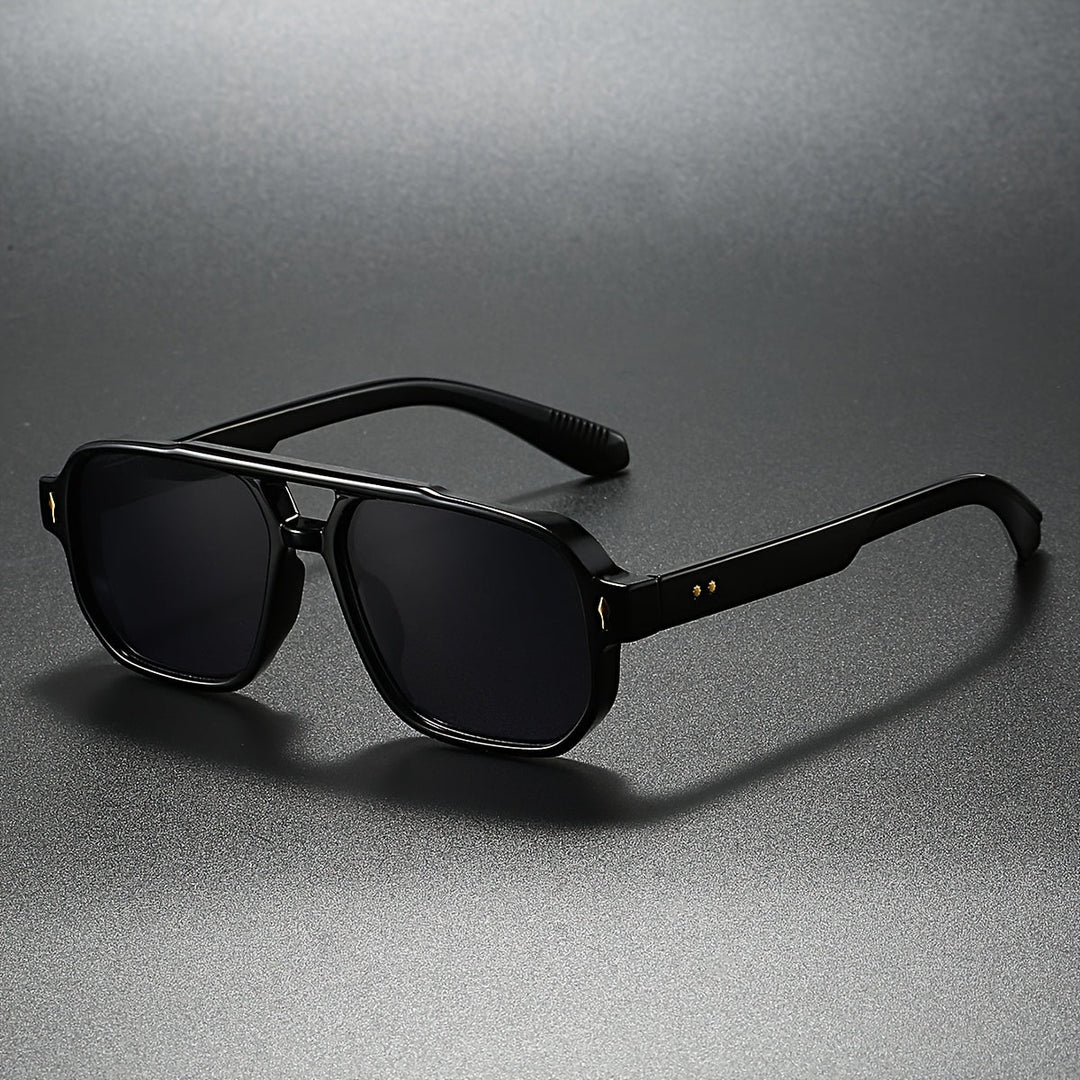 Men's Aviator Sunglasses – UV400 Double-Bridge Frames – Graphite Fade