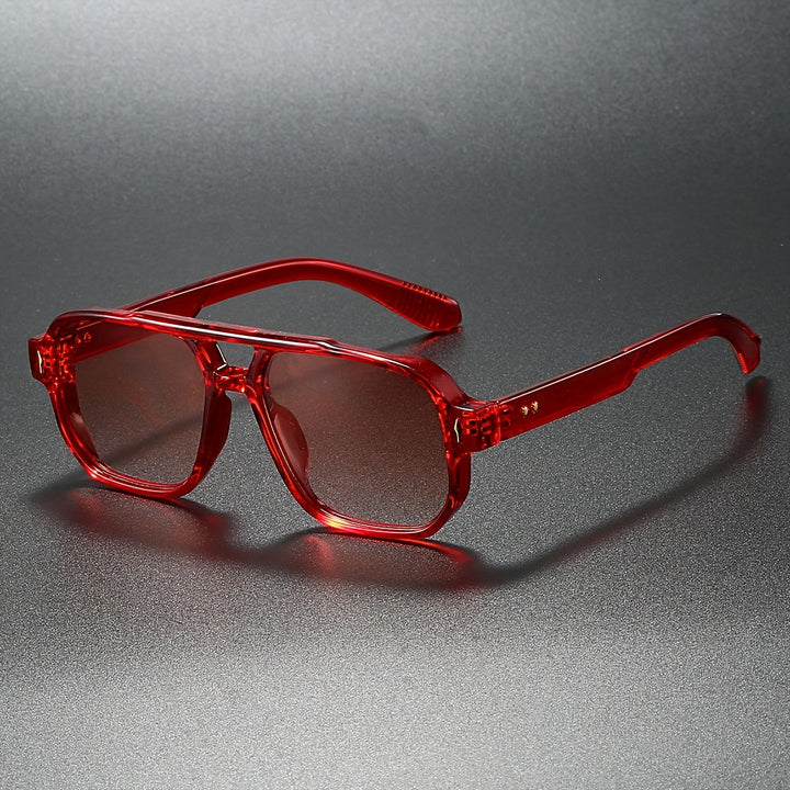 Men's Aviator Sunglasses – UV400 Double-Bridge Frames – Scarlet Smoke