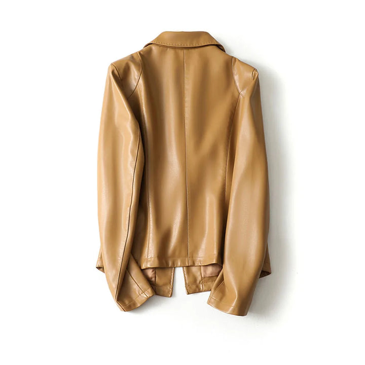 Women's Lambskin Leather Blazer – Tailored Single-Button Cut – view 2